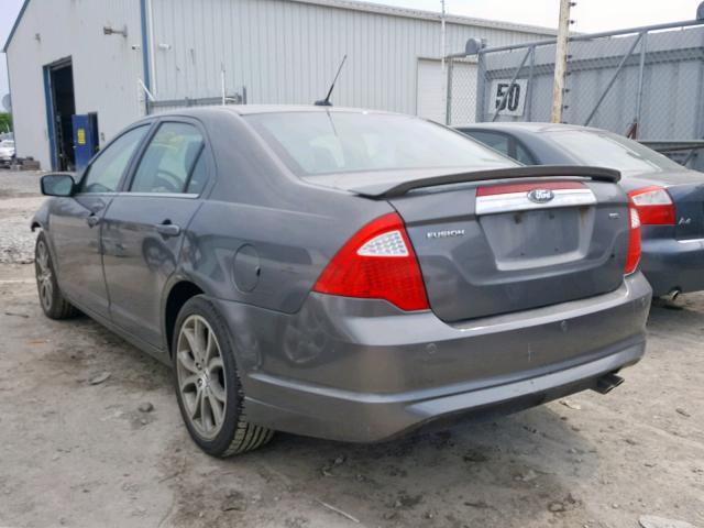 3FAHP0JA9BR339368 - 2011 FORD FUSION SEL GRAY photo 3