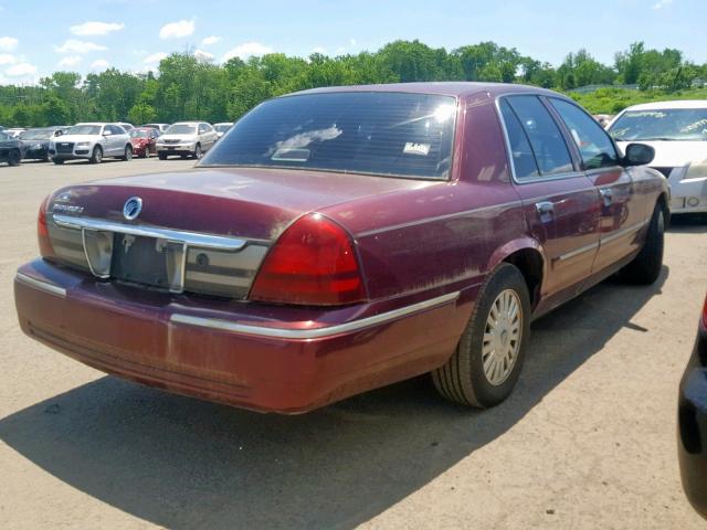 2MEFM75VX7X639850 - 2007 MERCURY GRAND MARQ BURGUNDY photo 4