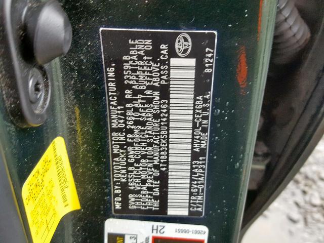 4T1BB3EK5BU142463 - 2011 TOYOTA CAMRY HYBR BLUE photo 10