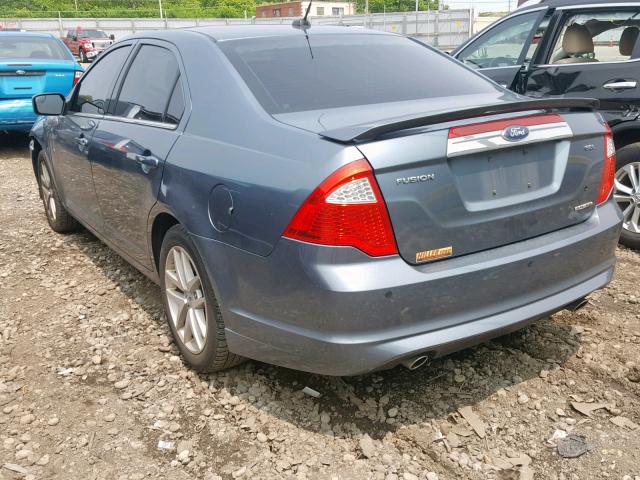 3FAHP0JG0CR106775 - 2012 FORD FUSION SEL BLUE photo 3