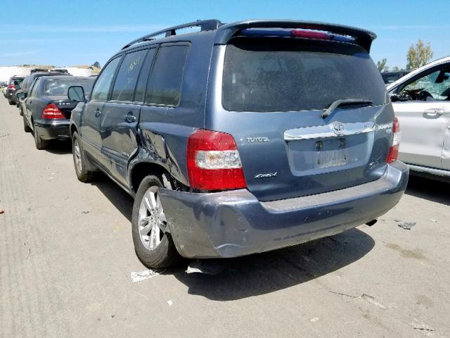 JTEEW21A770036345 - 2007 TOYOTA HIGHLANDER BLUE photo 3