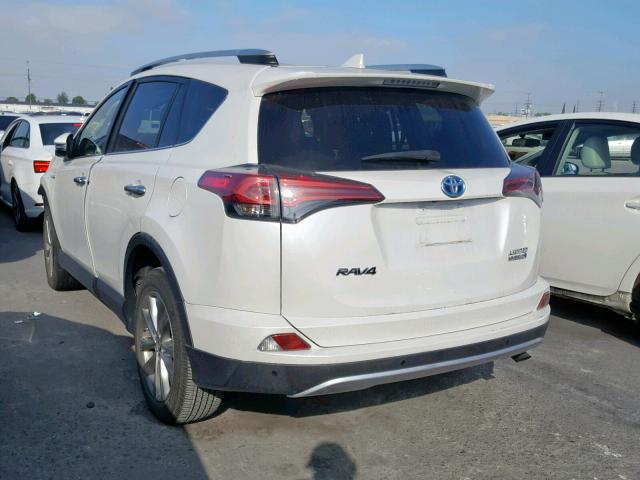 JTMDJREV7GD013077 - 2016 TOYOTA RAV4 HV LI WHITE photo 3