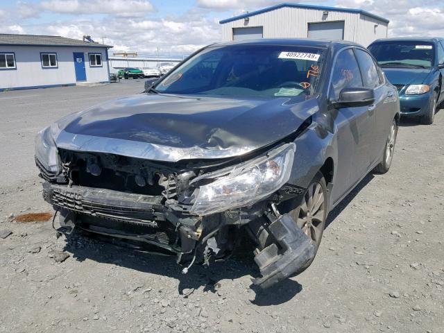 1HGCR2F8XDA064298 - 2013 HONDA ACCORD EXL GRAY photo 2