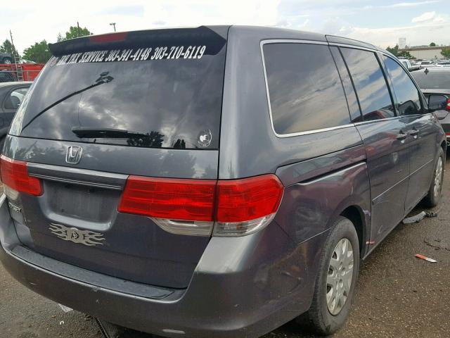 5FNRL3H28AB037547 - 2010 HONDA ODYSSEY LX GRAY photo 4