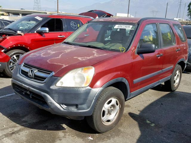 JHLRD68443C016892 - 2003 HONDA CR-V LX BURGUNDY photo 2