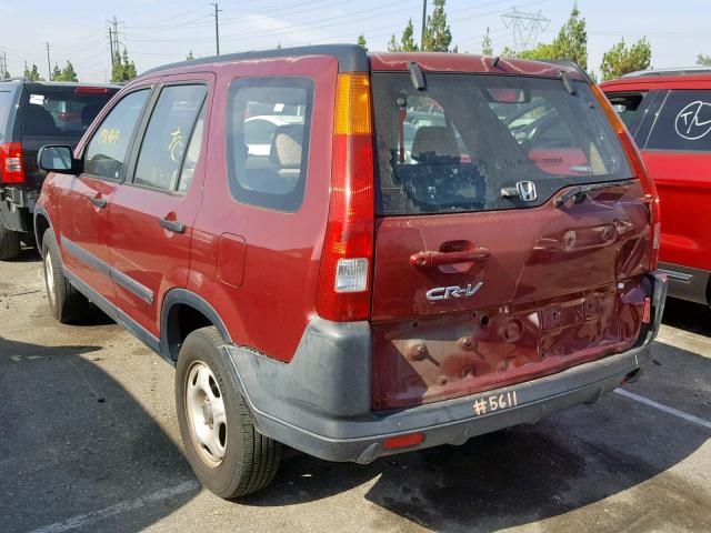 JHLRD68443C016892 - 2003 HONDA CR-V LX BURGUNDY photo 3