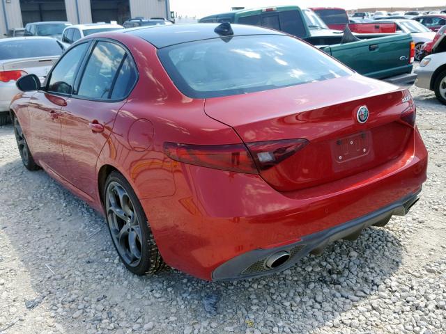 ZARFAECN0H7530005 - 2017 ALFA ROMEO GIULIA TI RED photo 3