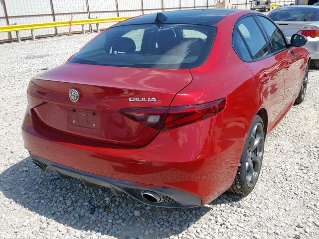 ZARFAECN0H7530005 - 2017 ALFA ROMEO GIULIA TI RED photo 4