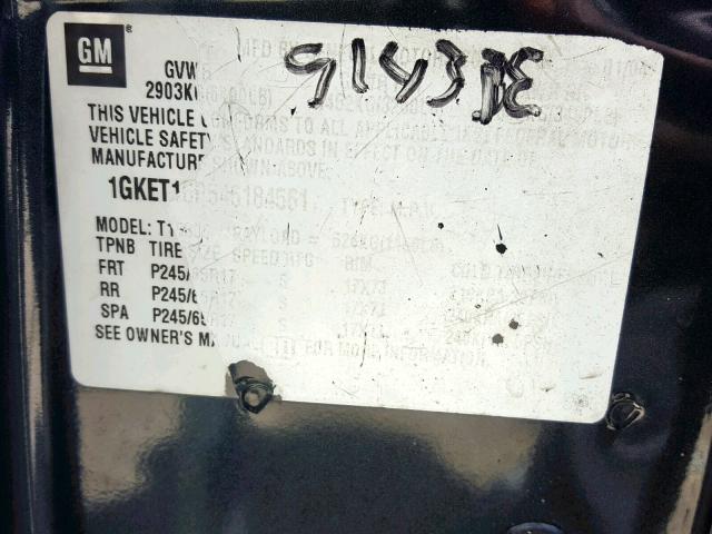 1GKET16P546184561 - 2004 GMC ENVOY XL BLACK photo 10