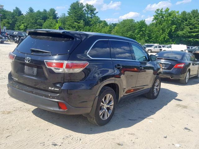 5TDJKRFH8FS151576 - 2015 TOYOTA HIGHLANDER BLACK photo 4