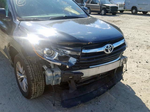 5TDJKRFH8FS151576 - 2015 TOYOTA HIGHLANDER BLACK photo 9