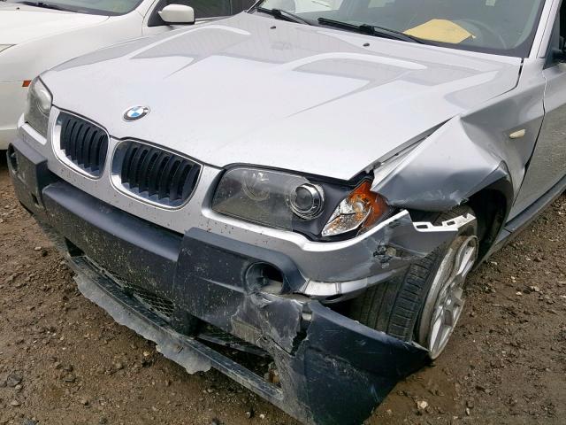 WBXPA73485WC45870 - 2005 BMW X3 2.5I SILVER photo 9