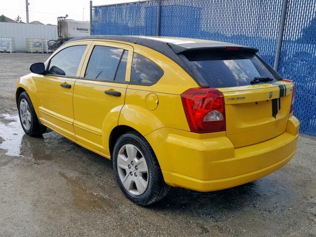 1B3HB48B07D528524 - 2007 DODGE CALIBER SX YELLOW photo 3