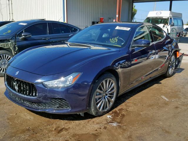 ZAM57XSA8H1211433 - 2017 MASERATI GHIBLI BLUE photo 2