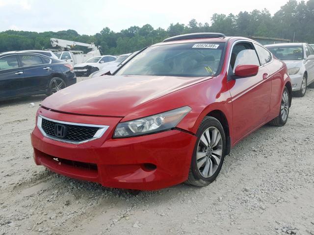 1HGCS12869A002330 - 2009 HONDA ACCORD EXL RED photo 2