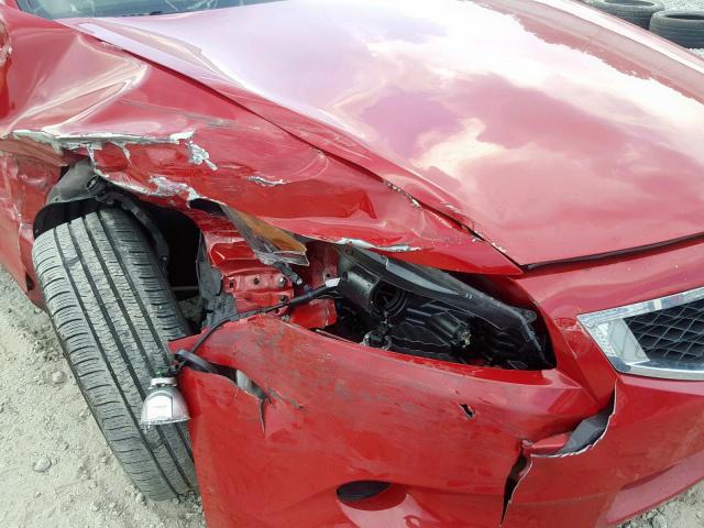 1HGCS12869A002330 - 2009 HONDA ACCORD EXL RED photo 9