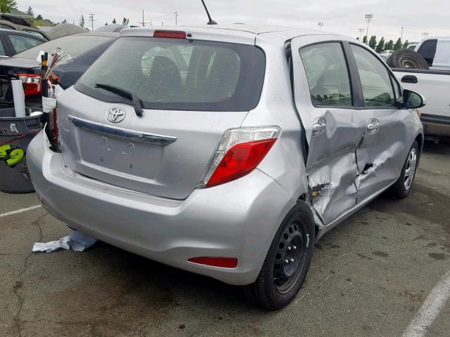 JTDKTUD30DD552656 - 2013 TOYOTA YARIS SILVER photo 4