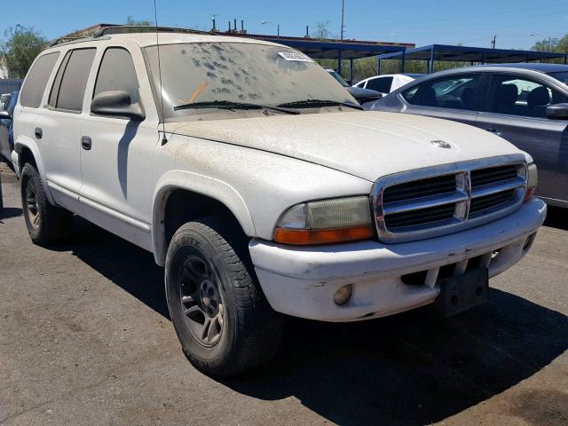 1B4HS48N02F164284 - 2002 DODGE DURANGO SL WHITE photo 1