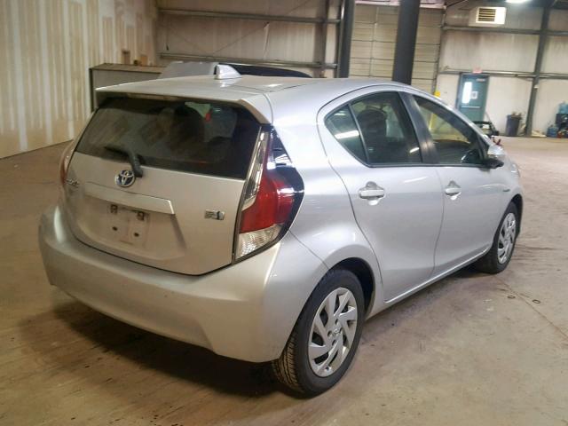 JTDKDTB32F1580201 - 2015 TOYOTA PRIUS C SILVER photo 4