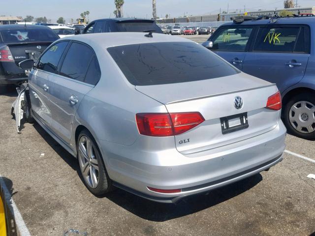 3VW4T7AJ5GM300016 - 2016 VOLKSWAGEN JETTA GLI SILVER photo 3