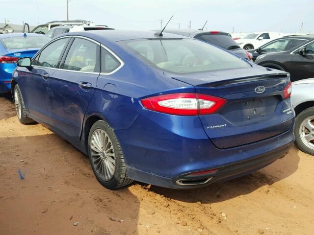 3FA6P0K90FR162307 - 2015 FORD FUSION TIT BLUE photo 3