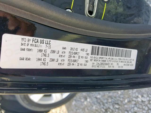 1C4NJCBB5GD506459 - 2016 JEEP COMPASS SP შავი ფოტო 10