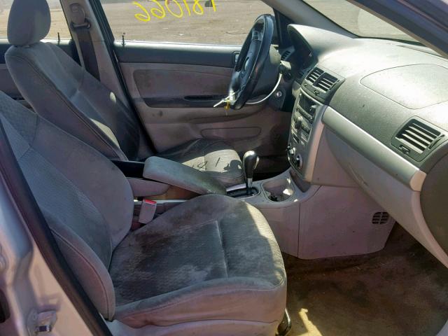 1G1AL55F577296858 - 2007 CHEVROLET COBALT LT SILVER photo 5