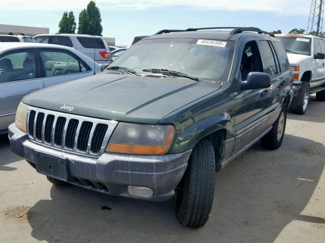 1J4GW48N7YC377773 - 2000 JEEP GRAND CHER GREEN photo 2