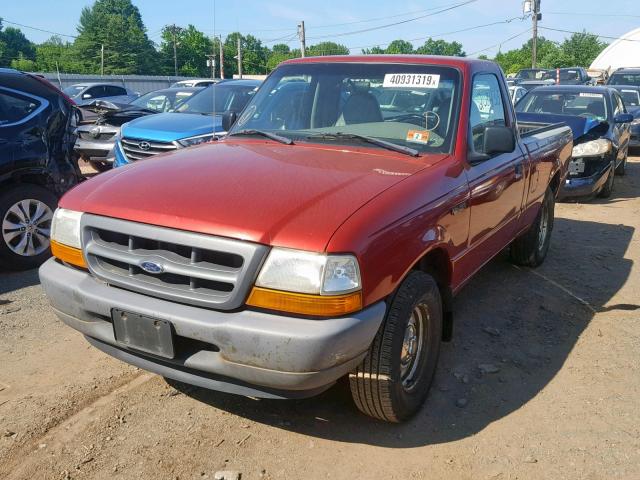 1FTYR10C1YTB29934 - 2000 FORD RANGER RED photo 2