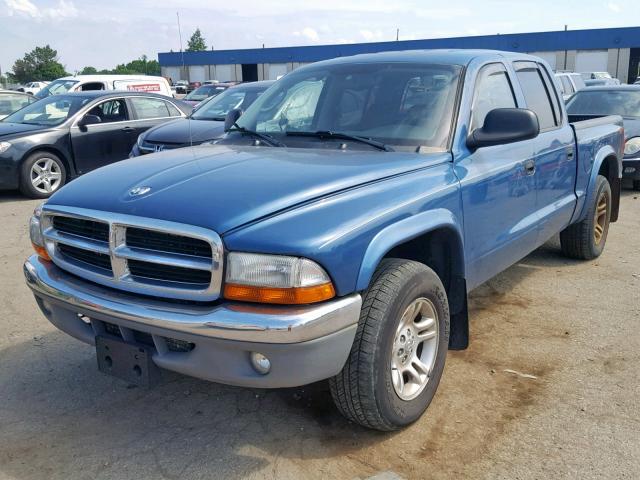 1D7HL48N03S266263 - 2003 DODGE DAKOTA QUA BLUE photo 2