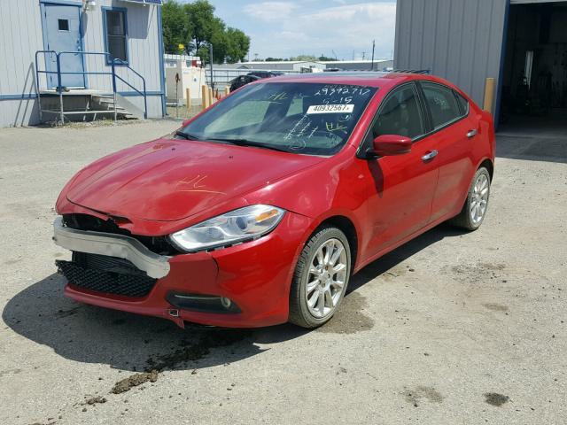 1C3CDFCH6DD135721 - 2013 DODGE DART LIMIT RED photo 2