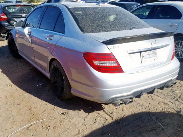 WDDGF7HB7DA872449 - 2013 MERCEDES-BENZ C 63 AMG SILVER photo 3