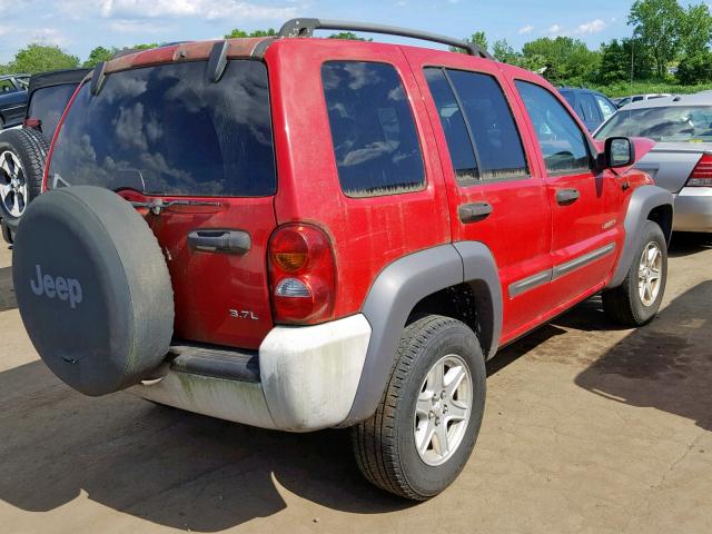 1J4GL48K64W275856 - 2004 JEEP LIBERTY SP RED photo 4