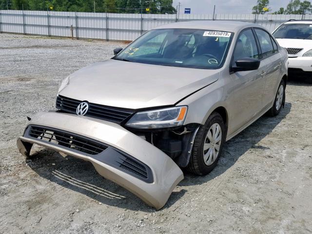 3VW2K7AJ1DM301198 - 2013 VOLKSWAGEN JETTA BASE BEIGE photo 2