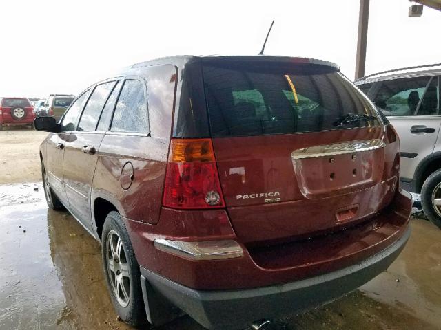 2A8GM68X07R256526 - 2007 CHRYSLER PACIFICA T MAROON photo 3