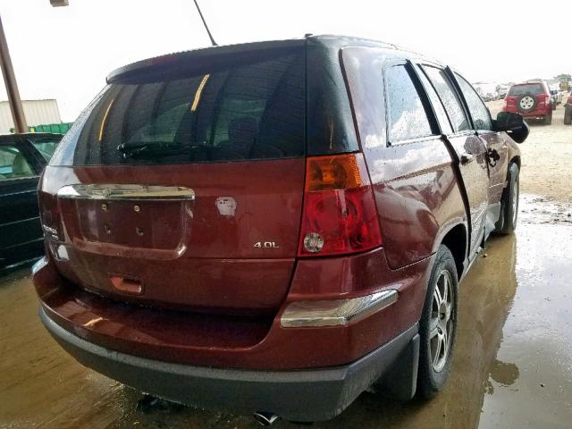 2A8GM68X07R256526 - 2007 CHRYSLER PACIFICA T MAROON photo 4