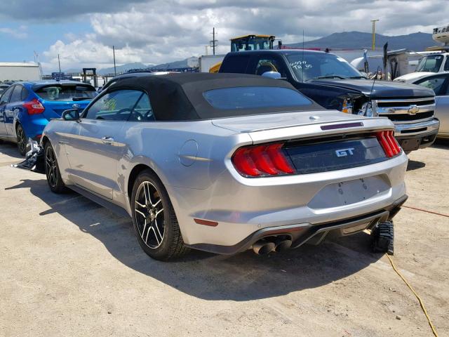 1FATP8FF0K5150172 - 2019 FORD MUSTANG GT SILVER photo 3