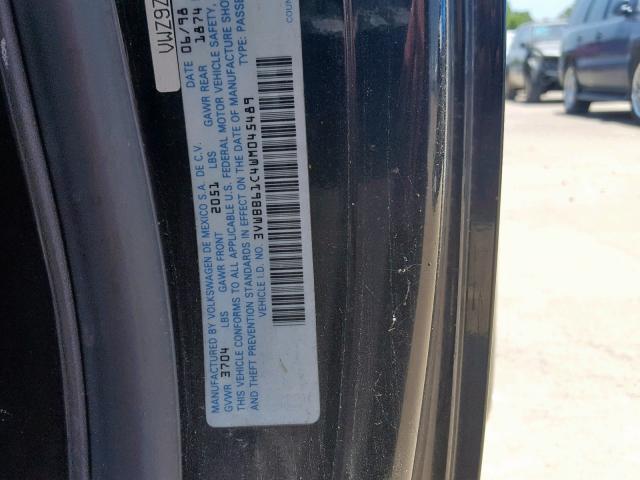 3VWBB61C4WM045489 - 1998 VOLKSWAGEN NEW BEETLE Սև լուսանկար 10