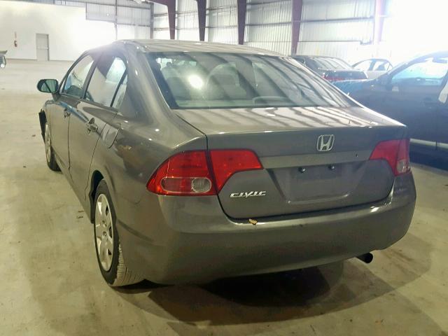 2HGFA16578H340514 - 2008 HONDA CIVIC LX GRAY photo 3