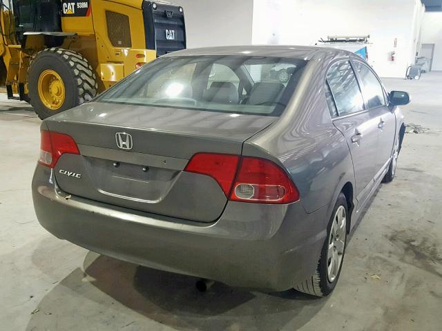 2HGFA16578H340514 - 2008 HONDA CIVIC LX GRAY photo 4