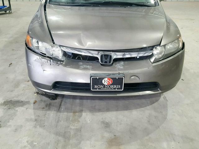 2HGFA16578H340514 - 2008 HONDA CIVIC LX GRAY photo 9