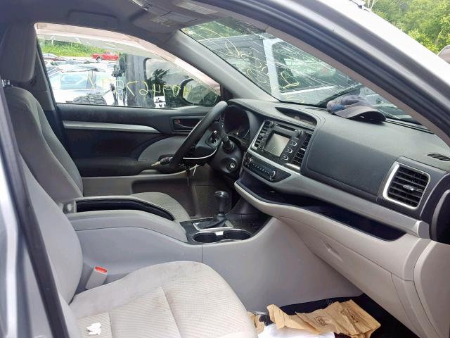 5TDBKRFH6FS157588 - 2015 TOYOTA HIGHLANDER SILVER photo 5