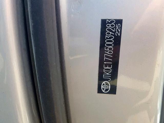 JTKDE177650039283 - 2005 TOYOTA SCION TC ვერცხლისფერი ფოტო 10