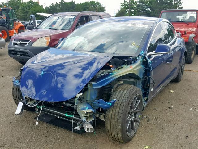 5YJ3E1EB3JF130680 - 2018 TESLA MODEL 3 BLUE photo 2