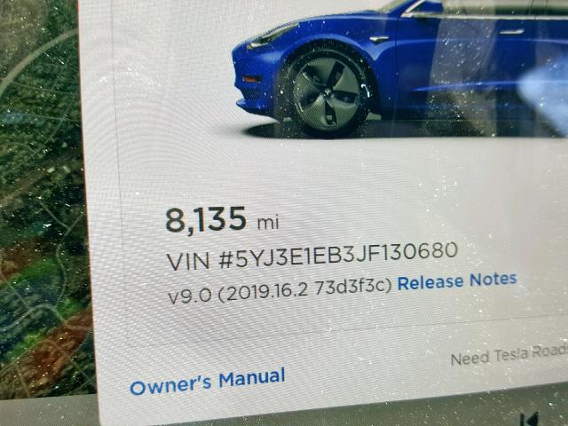 5YJ3E1EB3JF130680 - 2018 TESLA MODEL 3 BLUE photo 8