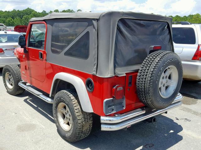 1J4FA44S95P318654 - 2005 JEEP WRANGLER / RED photo 3