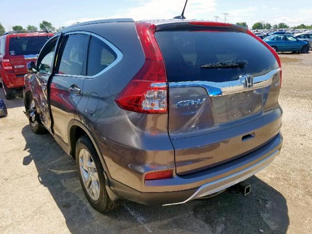 5J6RM4H78GL081515 - 2016 HONDA CR-V EXL GRAY photo 3