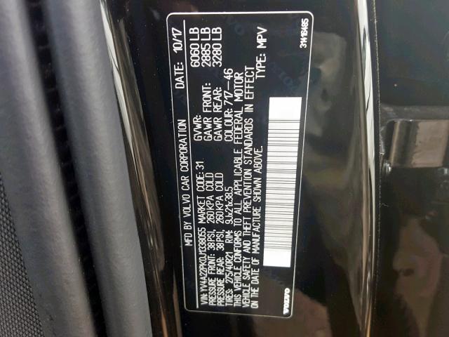 YV4A22PK0J1338055 - 2018 VOLVO XC90 T6 BLACK photo 10