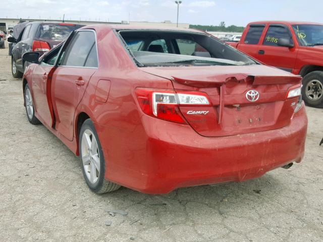 4T1BF1FKXCU542558 - 2012 TOYOTA CAMRY BASE RED photo 3