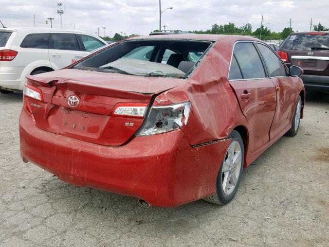 4T1BF1FKXCU542558 - 2012 TOYOTA CAMRY BASE RED photo 4